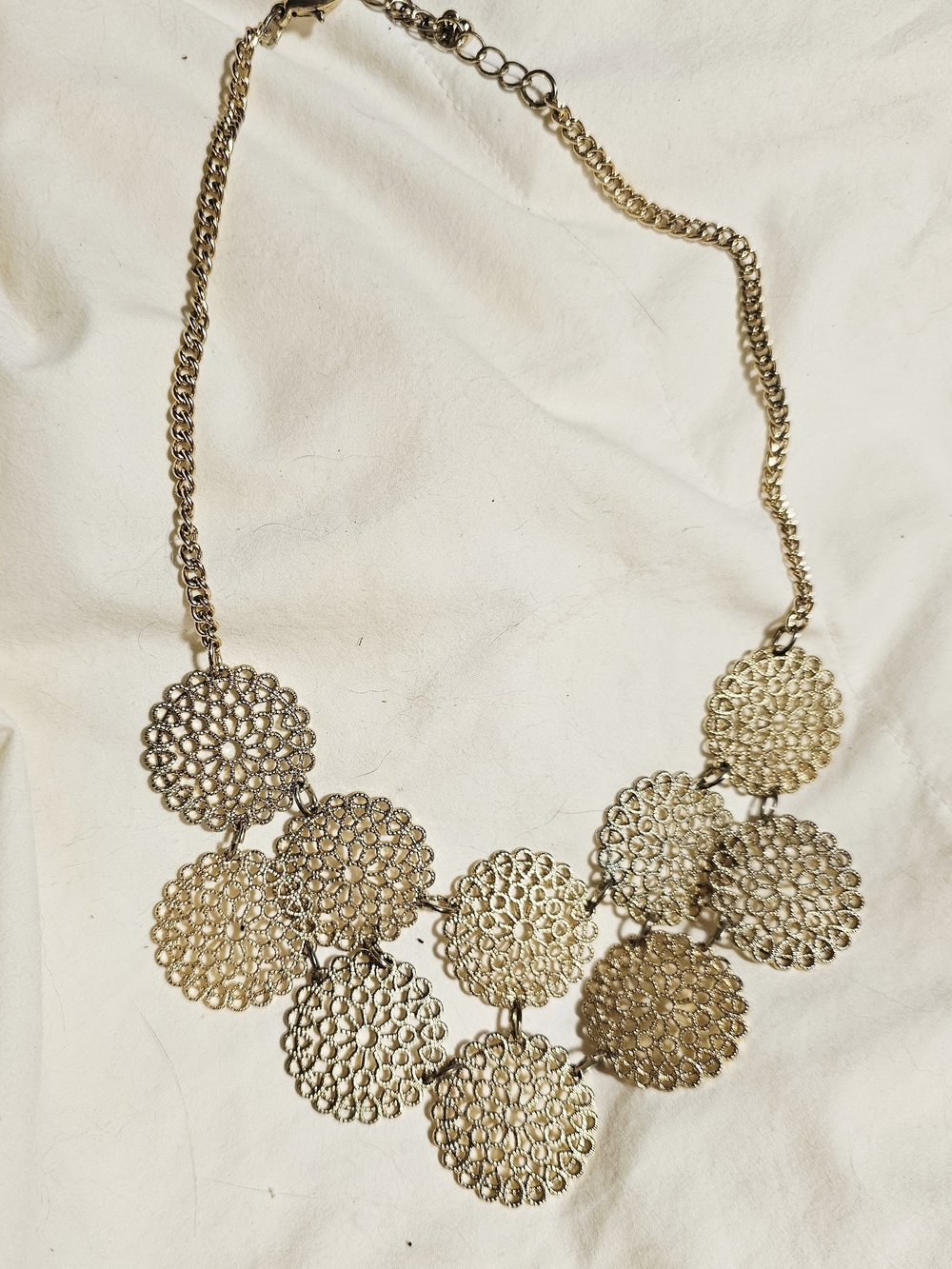 Lonna & Lilly Gold-Tone Textured Disc Drama Necklace
